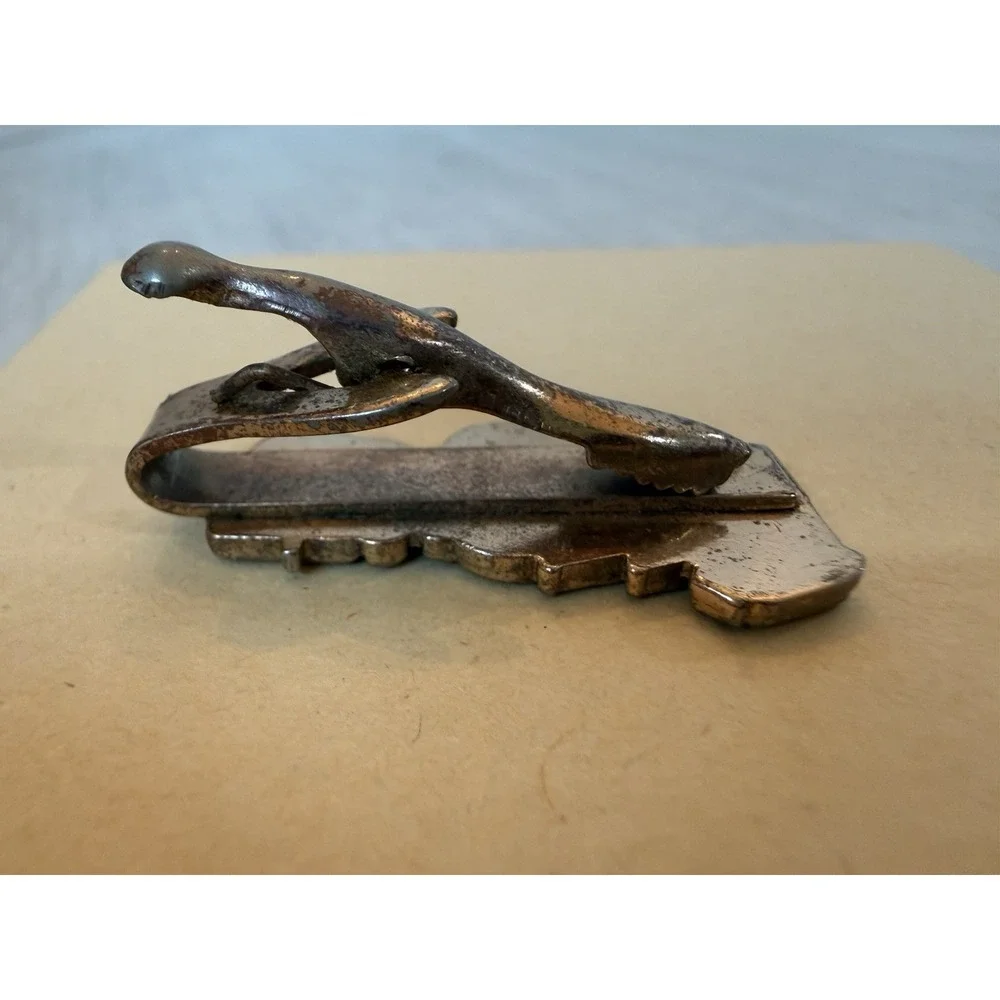 Vintage Caterpillar CAT Tie Clip Wheel Loader Tractor Gold Tone Dimensional